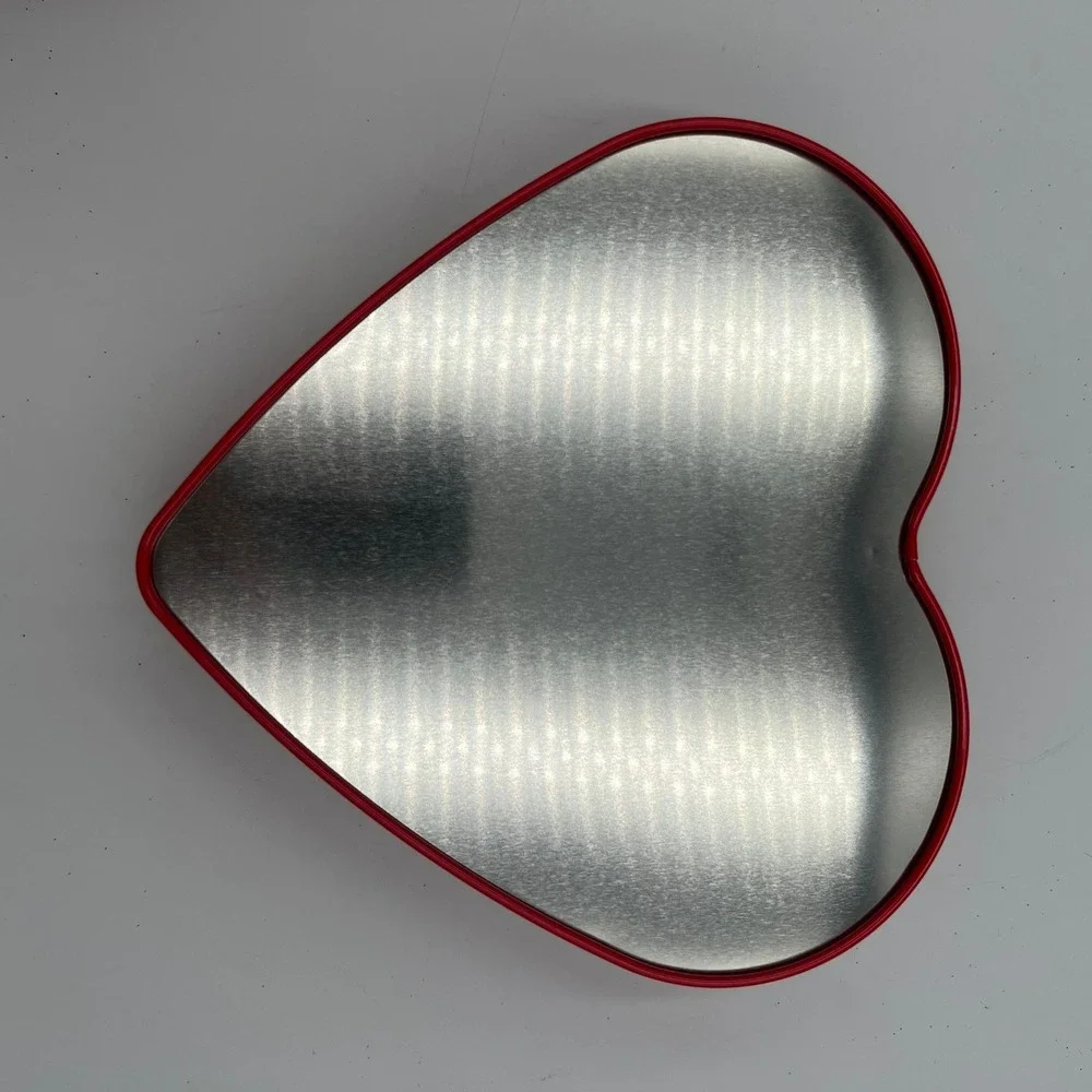 Heart Shaped Metal Tins Set of 2 Red NWOT Glossy Lovecore Gift